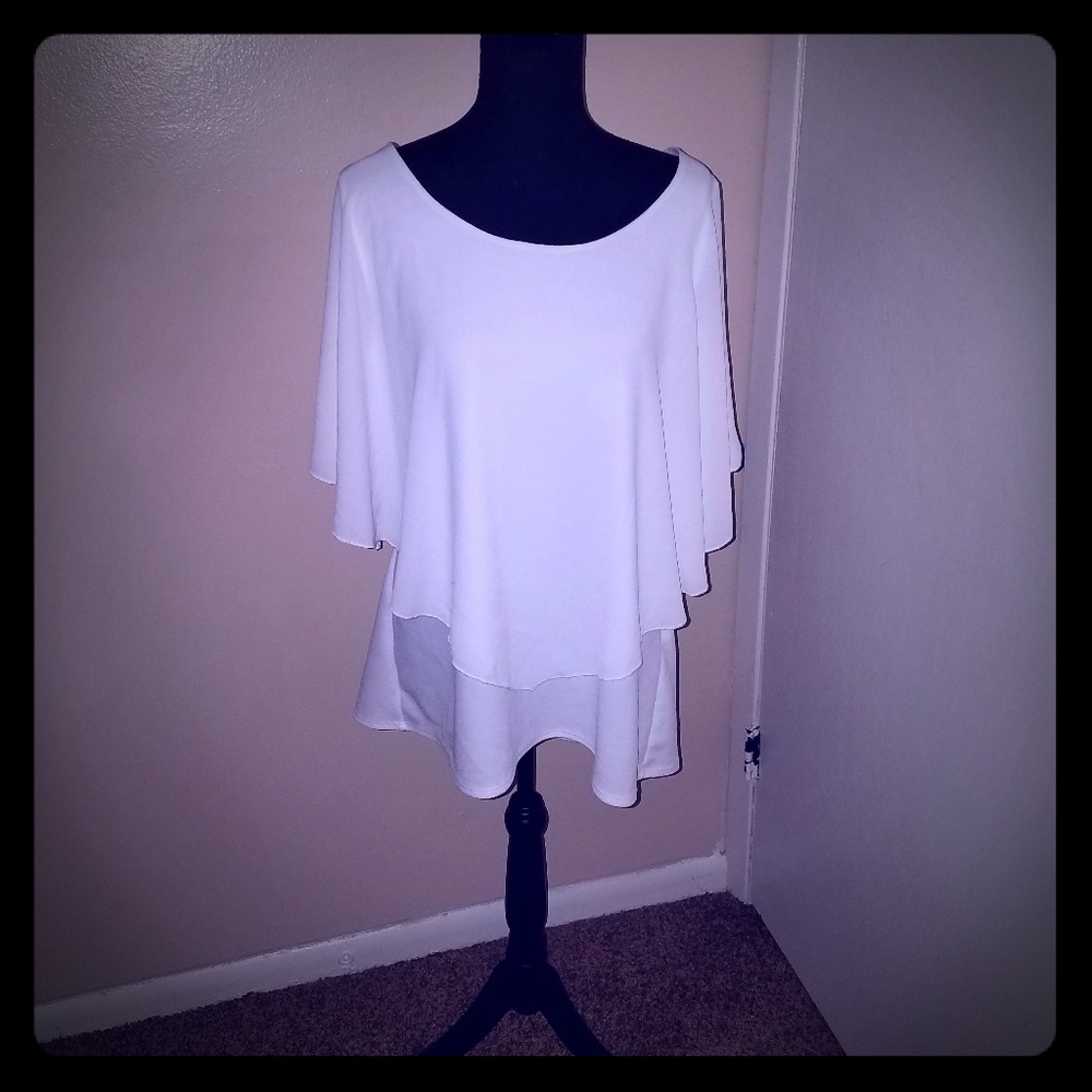 NWT Torrid Layered Crepe Cold Shoulder Top